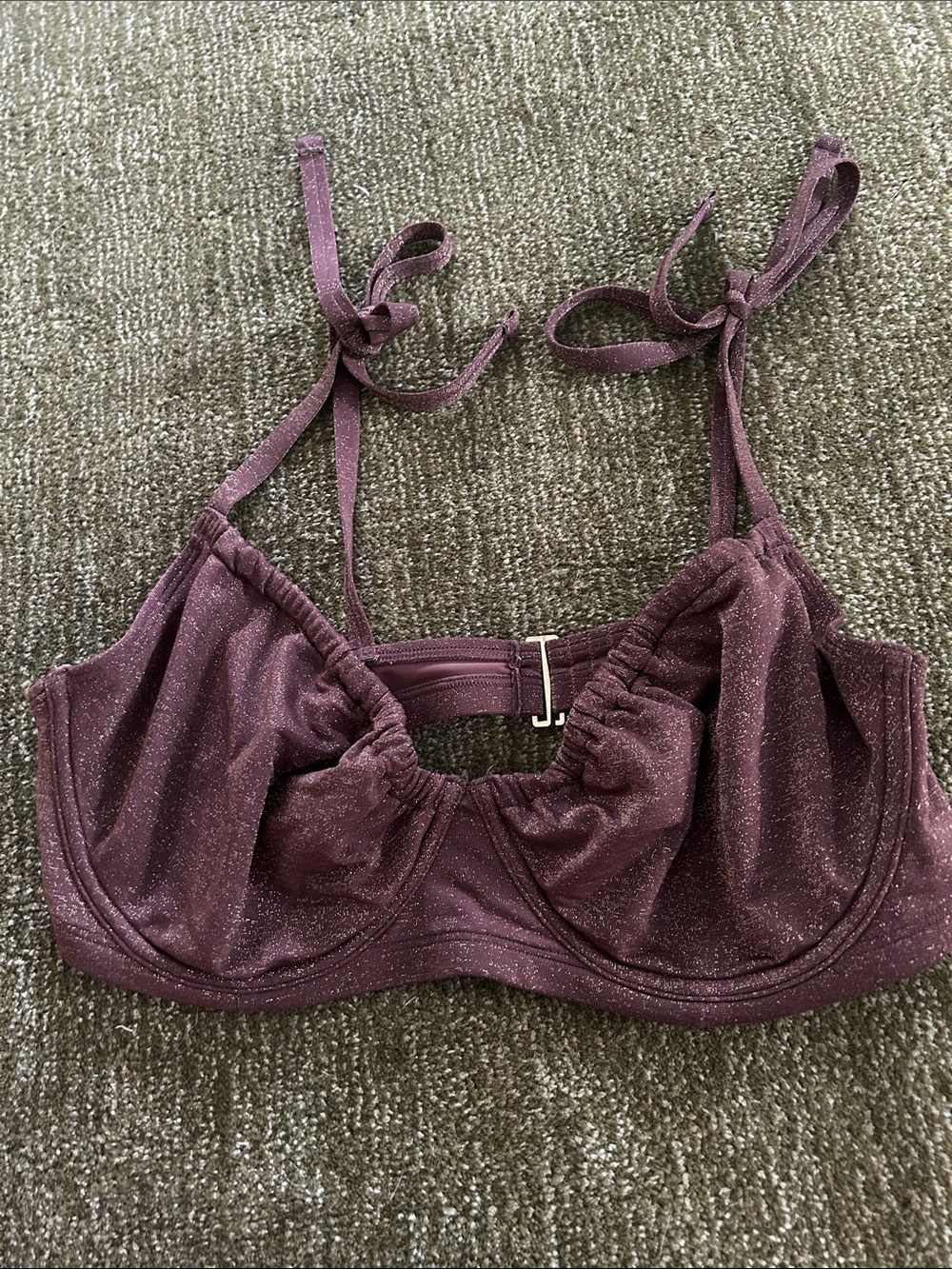 Abercrombie & Fitch Curve LoveWomen's Sparkle Bikini Top - Plum/Brown Sparkly